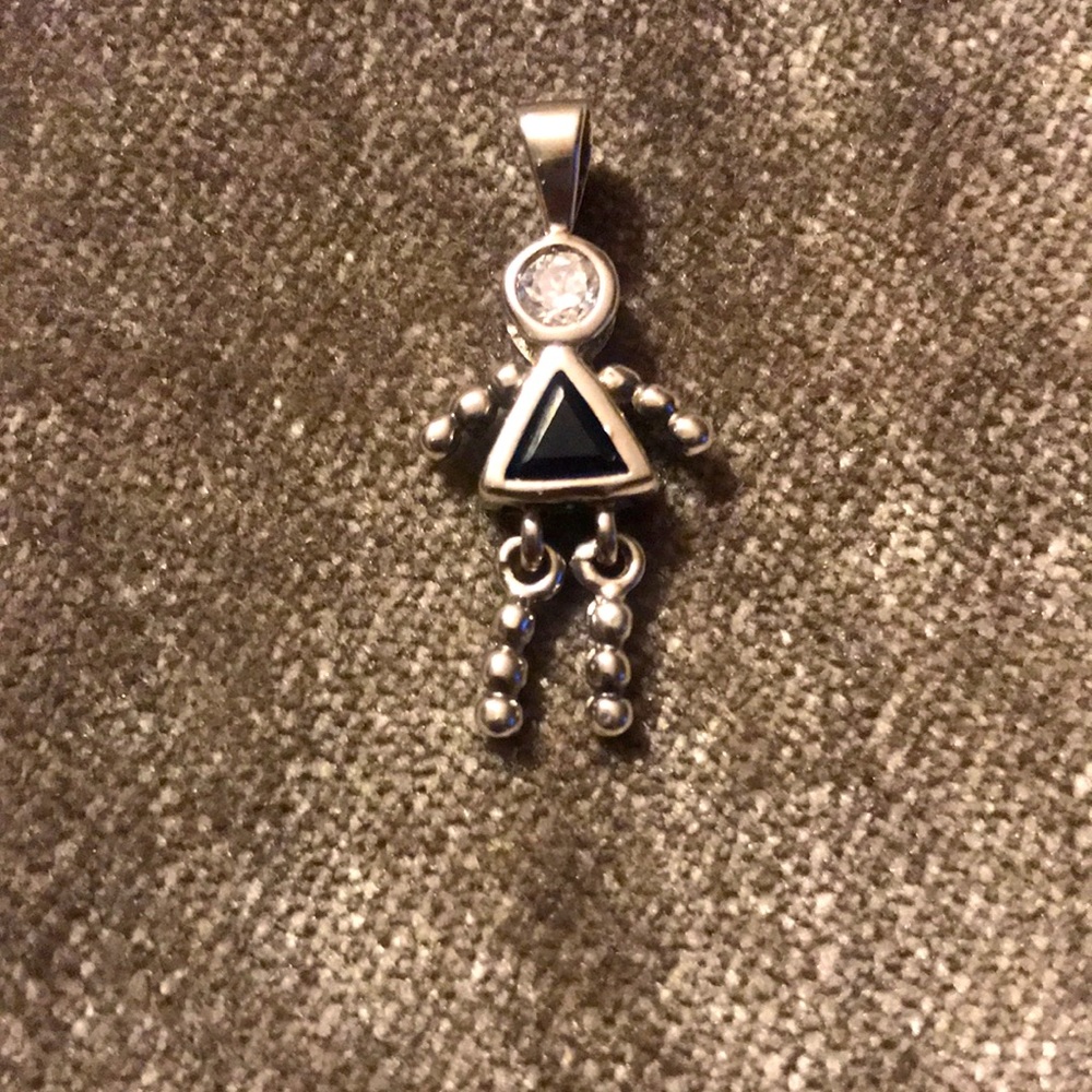 Vintage 925 Little Girl Safire Birthstone Pendant